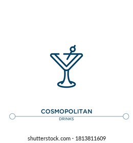 cosmopolitan outline vector icon. simple element illustration. cosmopolitan outline icon from editable drinks concept. can be used for web and mobile
