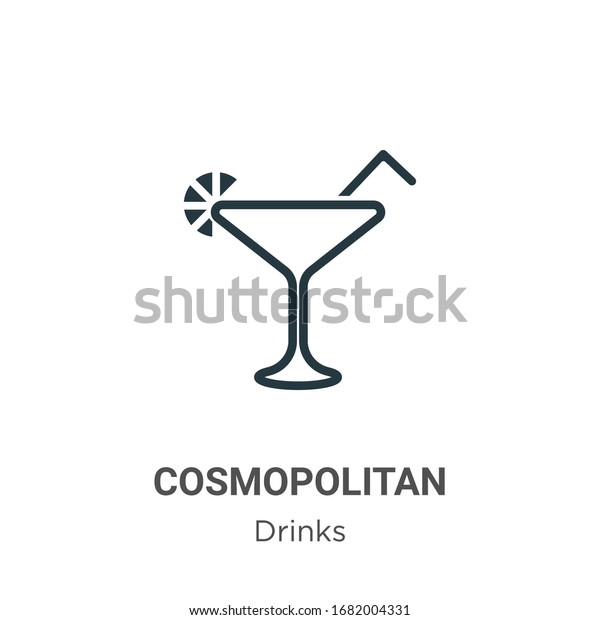 Cosmopolitan Outline Vector Icon Thin Line Stock Vector (Royalty Free ...
