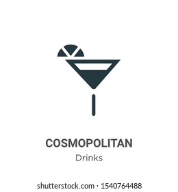 Cosmopolitan vector icon on white background. Flat vector cosmopolitan icon symbol sign from modern drinks collection for mobile concept and web apps design.