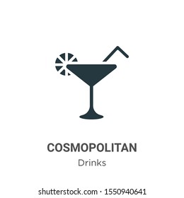 Cosmopolitan vector icon on white background. Flat vector cosmopolitan icon symbol sign from modern drinks collection for mobile concept and web apps design.