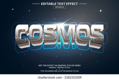 Cosmos 3D editable text effect template