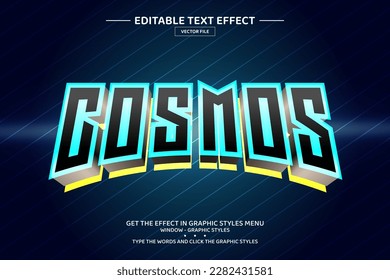 Cosmos 3D editable text effect template