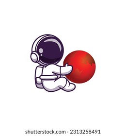 cosmos astronaut vector type icon