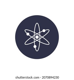 Kosmos ATOM-Münzsymbol einzeln auf weißem Hintergrund.