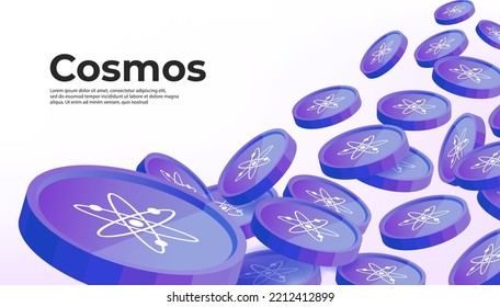 Cosmos (ATOM) kryptowährung Konzept Banner Hintergrund.