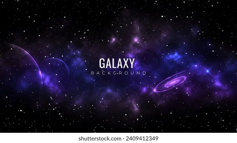 Kosmos-Hintergrund. Galaxischer Hintergrund mit Sternen und Planeten. Universeller Hintergrund.