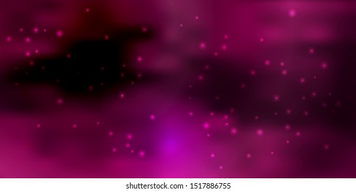 Cosmos background with galaxy, space, nebula and shining stars. Dark purple and pink decorative abstract design for wallpapers.  Vector illustration