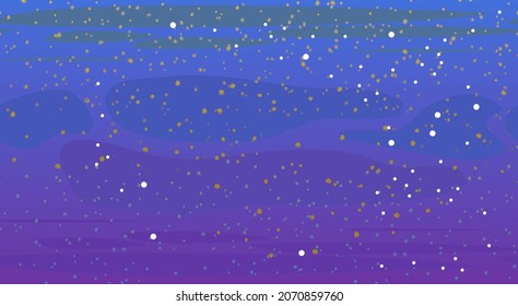 Fondo Cosmos. Sin inconveniente. Un paisaje de cielo estrellado. Colores oscuros. Estilo plano. Diseño de caricaturas. Vector