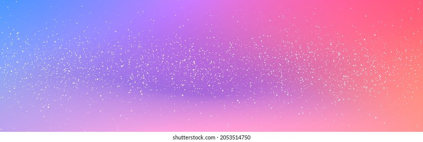 Cosmos background wide. Purple space texture. Bright starry galaxy with shining stars. Cosmic backdrop with stardust. Milky way wallpaper. Colorful nebula concept. Vector illustration.