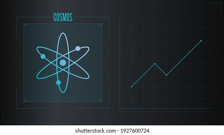 Cosmos colorful gradient logo. Cryptocurrency growth infographic concept background.