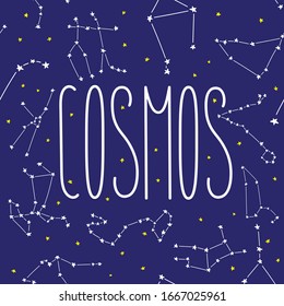 Cosmos constellation stars horoscope decoration seamless pattern
