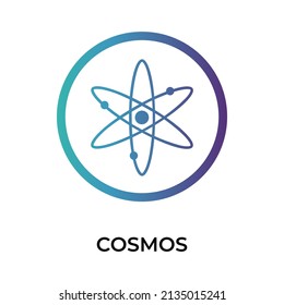 Cosmos Cryptocurrency coin icon. ATOM coin symbol. Cryptocurrency vector icon. Flat Vector illustration - Vector