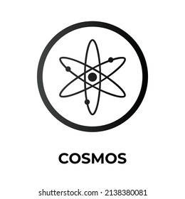 Cosmos Cryptocurrency coin icon. ATOM coin symbol. Cryptocurrency vector icon. Flat Vector illustration - Vector