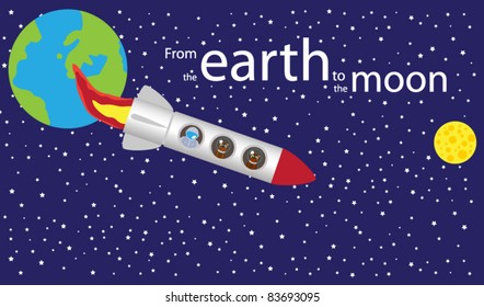 Cosmos, Earth, Moon and astronauts