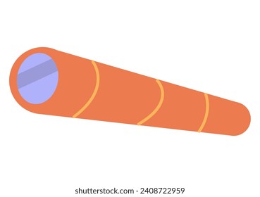 Cosmos element of colorful set. A captivating illustration seamlessly integrates artistic design with a telescope. Vector illustration.