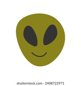 Cosmos element of colorful set. An intriguing illustration melds artistic design with the enigmatic face of a cosmic newcomer. Vector illustration.