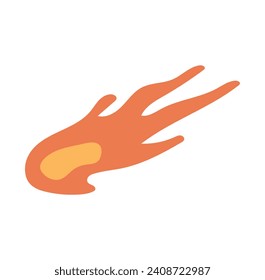 El conjunto es acogedor y colorido. Esta obra de arte con meteorito captura el espectáculo cósmico con un toque de diseño imaginativo. Ilustración vectorial.