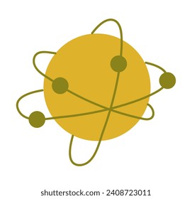 Cosmos element of colorful set. This image perfectly combines futuristic design elements with a planet and its orbits, creating an exciting vision of space exploration. Vector illustration.