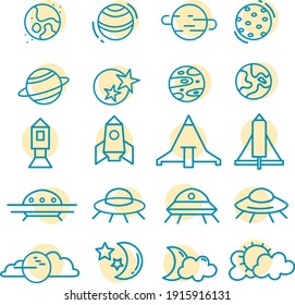 Cosmos exploration, illustration, vector on white background.