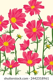 Cosmos flower background.Eps 10 vector