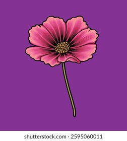 Cosmos flower cartoon style vector illustration