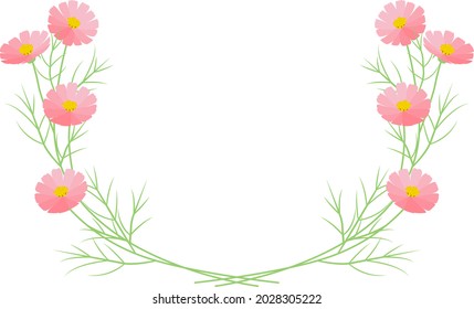 Ilustración vectorial elegante de flores de cosmos.