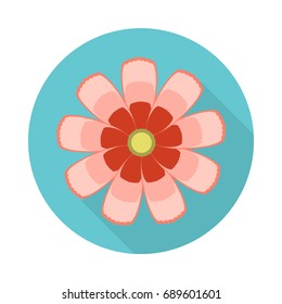 Cosmos Flower Flat Icon with shadow. Vector Icon