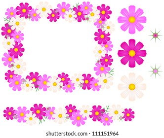 Cosmos flower - frame, line