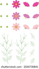 Cosmos Flower Icons Web graphics