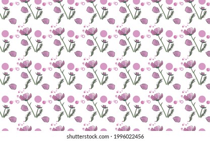 Cosmos Flower pattern background,Vector illustration for cute design,Stylish decorative label.