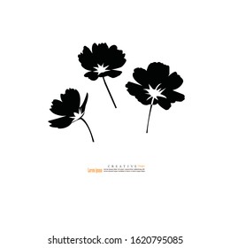 Cosmos flowers blooming icon on white background. vector illustration.