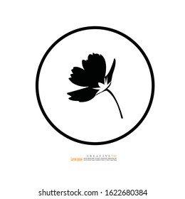 Cosmos flowers blooming icon on white background.vector illustration.