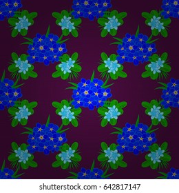 Cosmos flowers seamless pattern on a purple background. Cute vector floral background.