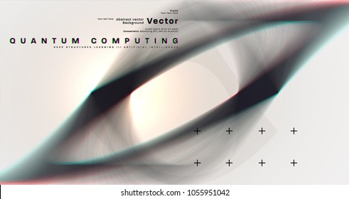 Cosmos futuristic abstract background, quantum space exploration and technology vector poster. Minimalistic shapes, stars and lights for science placards, banners and presentations.