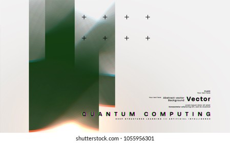 Cosmos futuristic abstract background, quantum space exploration and technology vector poster. Minimalistic shapes, stars and lights for science placards, banners and presentations.