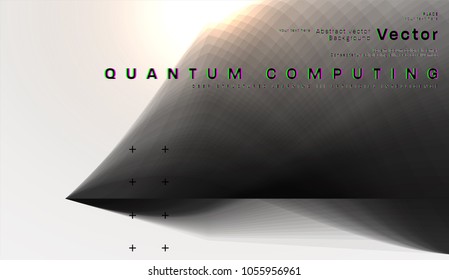 Cosmos futuristic abstract background, quantum space exploration and technology vector poster. Minimalistic shapes, stars and lights for science placards, banners and presentations.
