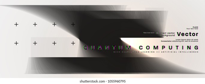 Cosmos futuristic abstract background, quantum space exploration and technology vector poster. Minimalistic shapes, stars and lights for science placards, banners and presentations.