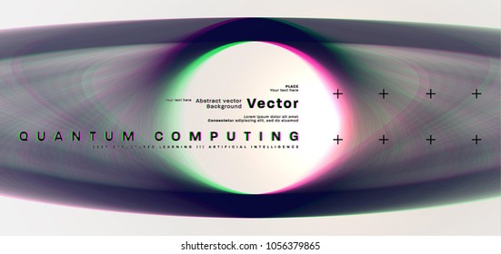 Cosmos futuristic abstract background, quantum space exploration and technology vector poster. Minimalistic shapes, stars and lights for science placards, banners and presentations.