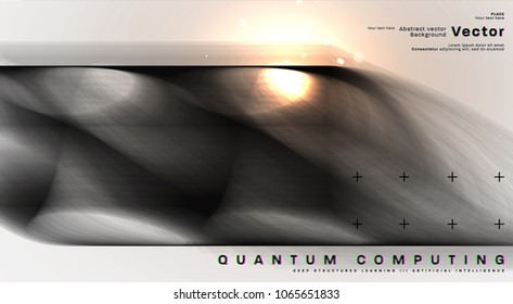 Cosmos futuristic abstract background, quantum space exploration and technology vector poster. Minimalistic shapes, stars and lights for science placards, banners and presentations.