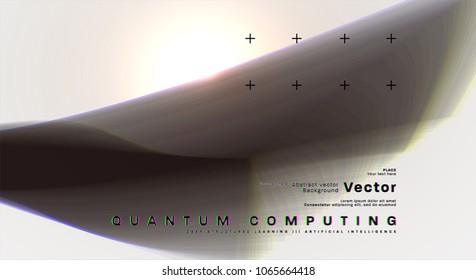 Cosmos futuristic abstract background, quantum space exploration and technology vector poster. Minimalistic shapes, stars and lights for science placards, banners and presentations.
