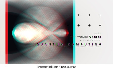 Cosmos futurista fundo abstrato, exploração do espaço quântico e tecnologia vetor poster. Formas minimalistas, estrelas e luzes para cartazes de ciência, banners e apresentações.