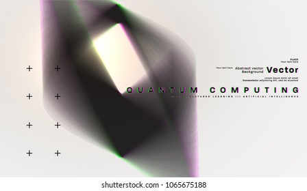 Cosmos futuristic abstract background, quantum space exploration and technology vector poster. Minimalistic shapes, stars and lights for science placards, banners and presentations.