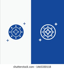 Cosmos, Galaxy, Shine, Space, Star, Universe Line and Glyph Solid icon Blue banner Line and Glyph Solid icon Blue banner. Vector Icon Template background