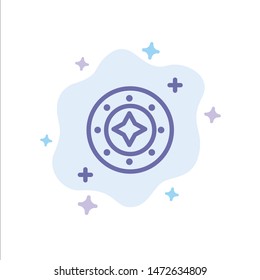 Cosmos, Galaxy, Shine, Space, Star, Universe Blue Icon on Abstract Cloud Background