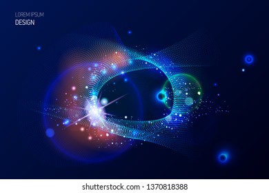 Cosmos galaxy universe wallpaper. Flash explosion planet in space. Technology, science and entertainment background. Creative star glowing advertising banner. Swirl horizon of events, black hole