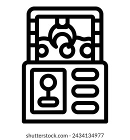 Cosmos grabber icon outline vector. Claw crane. Game design hand robot