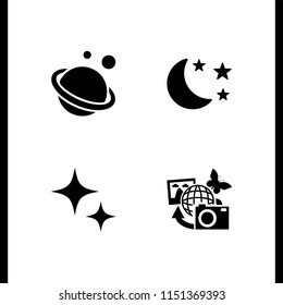 cosmos icon. 4 cosmos set with star, space, night and earth pictures vector icons for web and mobile app