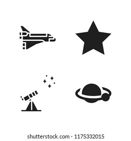 cosmos icon. 4 cosmos vector icons set. space shuttle, telescope and star icons for web and design about cosmos theme