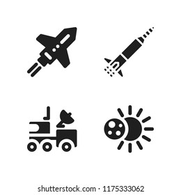 cosmos icon. 4 cosmos vector icons set. space ship, eclipse and moon rover icons for web and design about cosmos theme