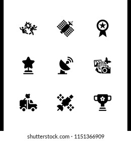 cosmos icon. 9 cosmos set with earth pictures, space, satellite and star vector icons for web and mobile app